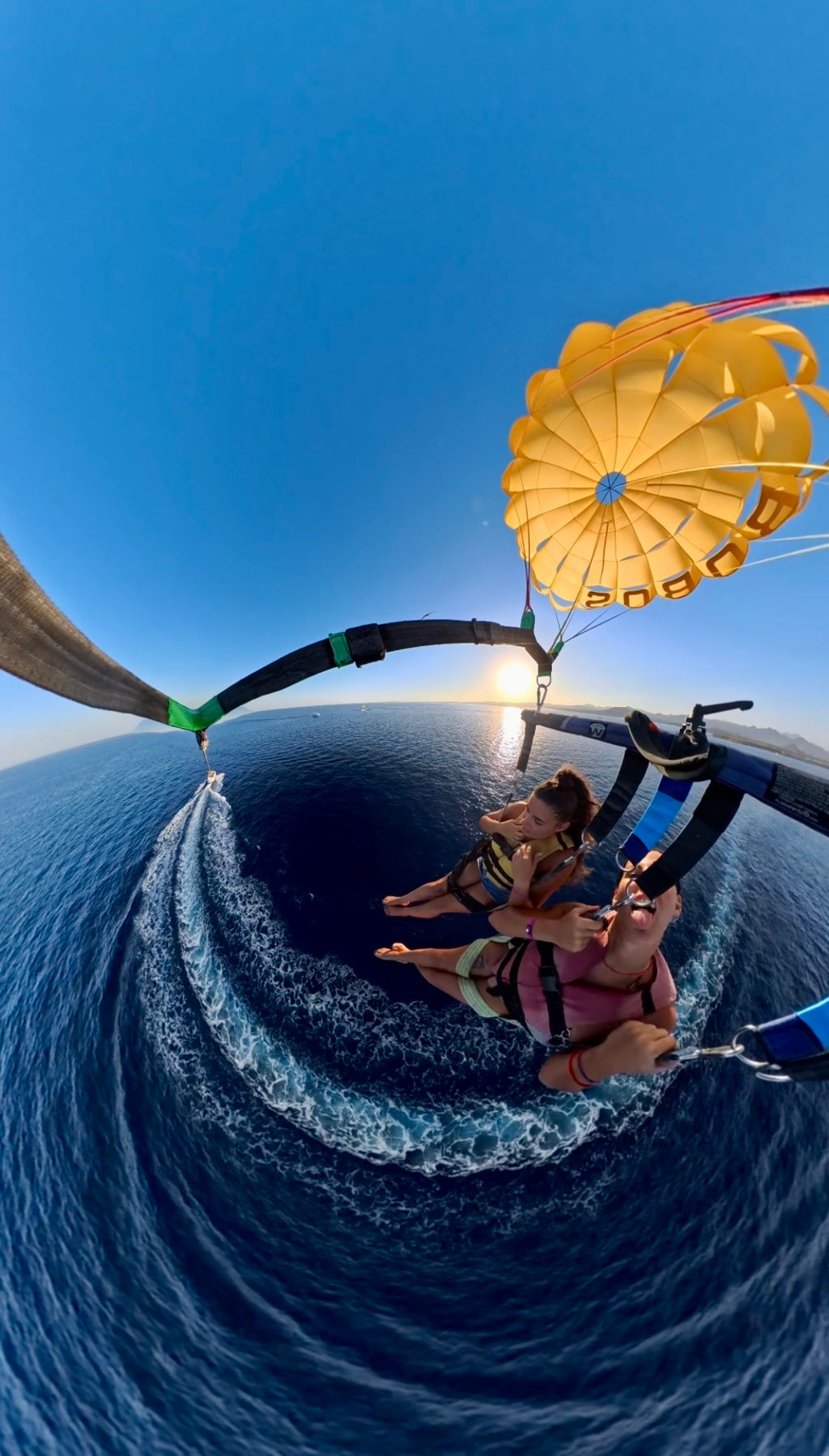 Parasailing over the Red Sea