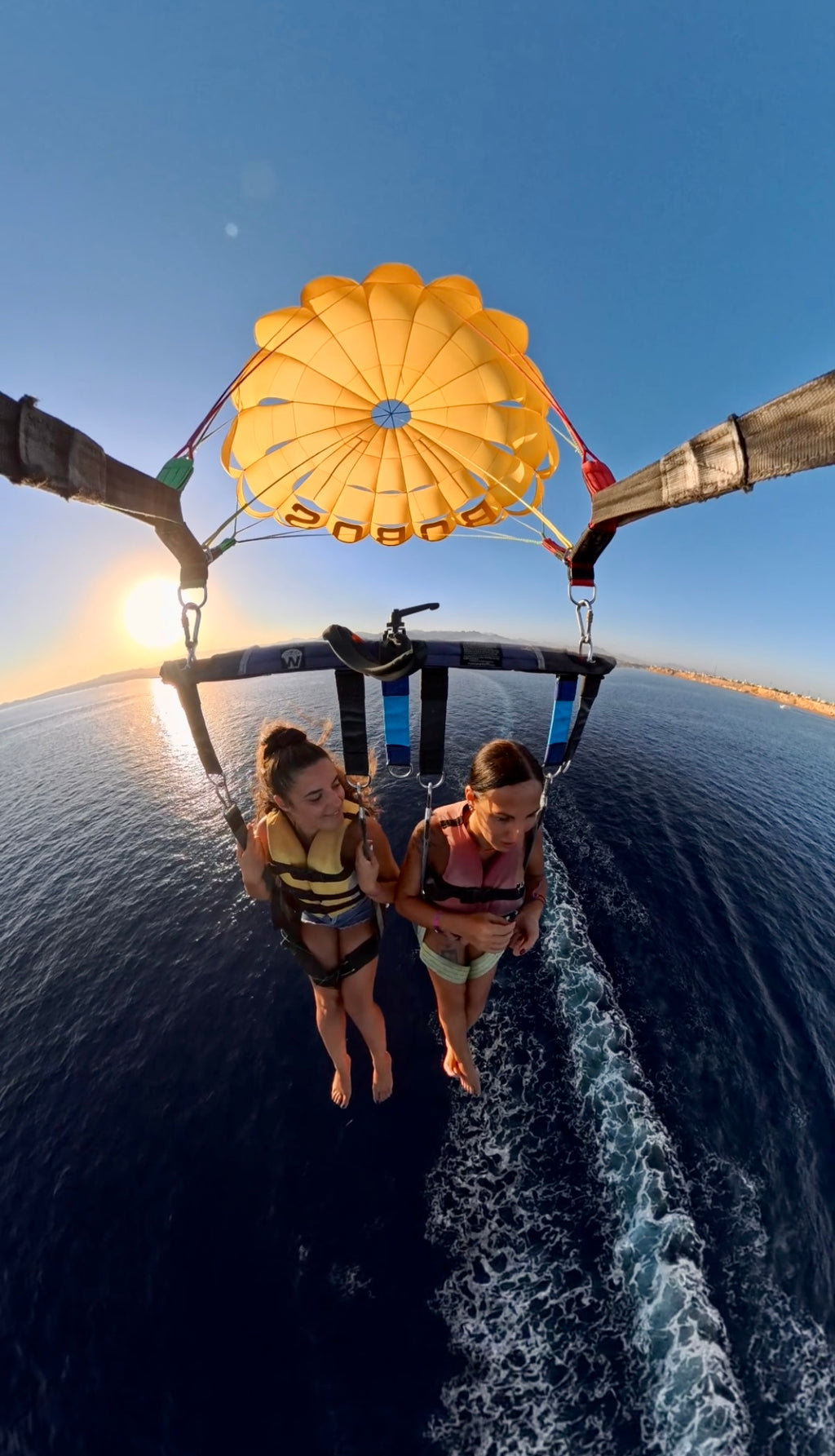Parasailing over the Red Sea