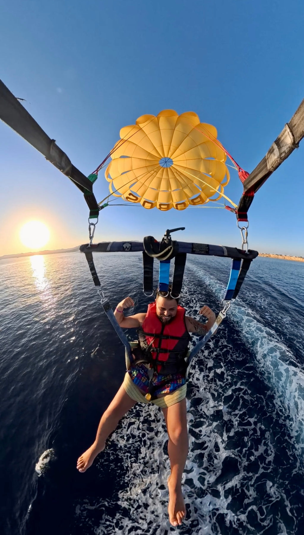 Parasailing over the Red Sea