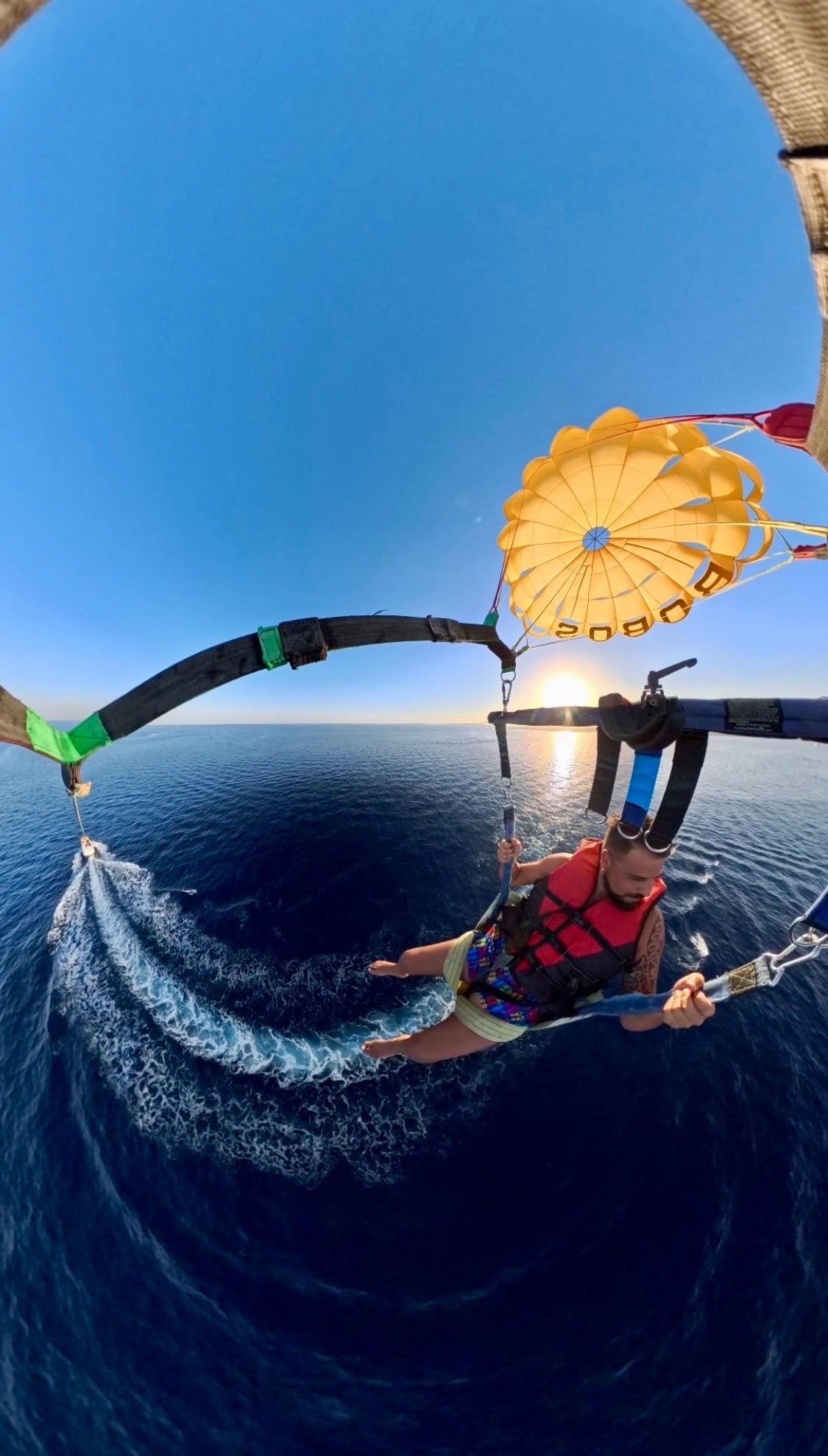Parasailing over the Red Sea